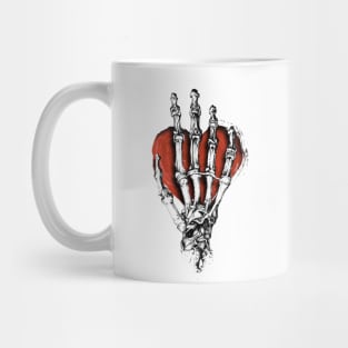 Skeleton Hand on Heart Mug